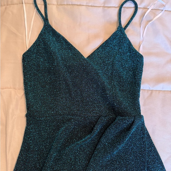 Lulu’s Metallic Teal Bodycon Dress Size XS - Picture 6 of 16